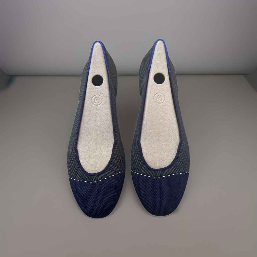 Rothy's Highland Blue Gray Captoe Flats Shoes Womens Size US 10.5.  (NEW NO BOX)
